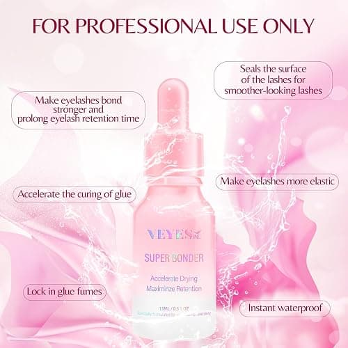 VEYES INC Super Lash Bonder for Eyelash Extensions. Glue Accelerator, Lash Sealant, Adhesive Companion, Reducing Glue Fumes and Extending Eyelash Retention Time. Professional Eyelash Supplies 15ml thumbnail 2