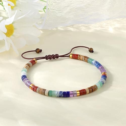 Chakra Bracelets for Women Crystals and Healing Stones Crystal Bracelet Healing Bracelet for Women Christmas Gifts for Woman Spiritual Bracelets for Woman Anxiety 7 Chakras Healing Crystals Meditation Relax Anxiety thumbnail 5