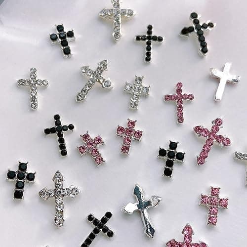 10 Pack/Set Kreuz Nagel Charms Legierung Für Edelsteine ​​Acryl Kunst Dekorationen Liefert Legierung thumbnail 4