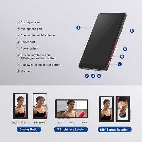 NEEWER 4" Phone Vlog Selfie Monitor Screen, Smartphone Back Camera Monitor with Remote for YouTube TikTok Video Streaming thumbnail 7