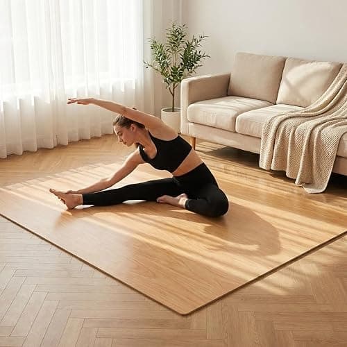 4x6Ft Portable Dance Floor Mat, 5mm Thick Marley Dance Floor | Natural Wood-Colored Vinyl, Shock-Absorbing, for Ballet, Jazz, and Pop Dance, Suitable for Home, Studio, or Practice thumbnail 2