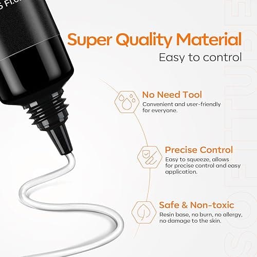 Modelones 3D Nail Gel Art, Sculpting Gel Glue for Molding, Drawing, Nail Charms & Gems, Chrome Powder and Rhinestone Design No Wipe, U V Light Cured Salon & DIY Use thumbnail 4