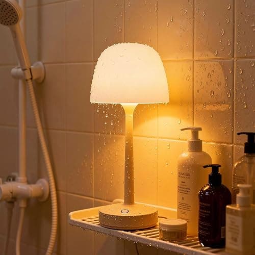 Peledic Waterproof Shower Lamp, Spa-Like Bathroom Light, Rechargeable Cordless Lamp with Touch & Remote Control, 16 Color Ocean Wave Projector, Shower Light for Inside Shower & Bathtub - Image 1