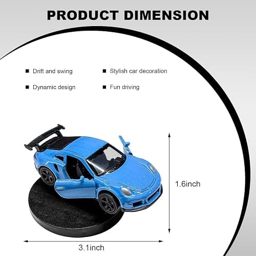 FSTURIOS Car Drift Dashboard Ornament, Alloy Racing Model Drifting Spin Auto Dashboard Decoration, Classic Cool Mini Sports Car Toy Dynamic Center Console Decor for Men Women (Blue) thumbnail 2
