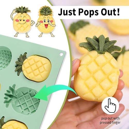 8 Cavity Silicone Molds Pineapples,Funny Pineapple for Ice Cube Trays, Chocolate Candy, Crayon, Keto Fat Bomb, Cake Decoration thumbnail 3