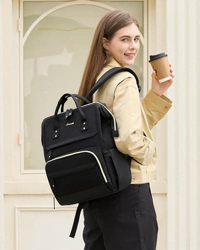 LOVEVOOK Laptop Backpack for Women, 15.6 Inch Work Business Backpacks Purse With Large Capacity, Waterproof Nurse Bag College Bookbag for School, Waterproof Casual Daypack for Travel thumbnail 6
