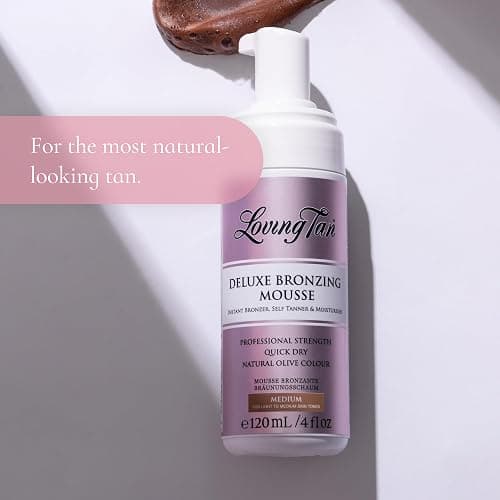 Loving Tan Deluxe Self Tanning Bronzing Mousse, Medium - Streak Free, Professional Quality Sunless Tanning - Up to 5 Self Tanner Applications per Bottle, Cruelty Free, Naturally Derived DHA - 4 FL Oz thumbnail 5