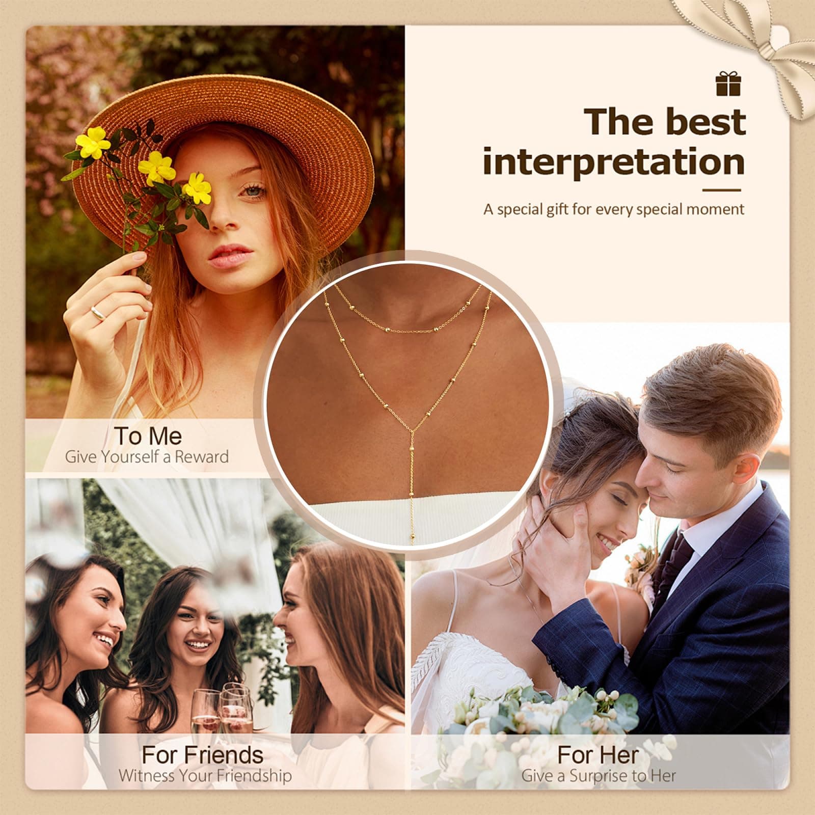 Lange Y-ketting voor vrouwen Multi-rij ketting roestvrij staal in goud, sieraden voor vrouwen, elegante lange ketting voor vrouwen, ketting set, eenvoudige gouden sieraden thumbnail 6