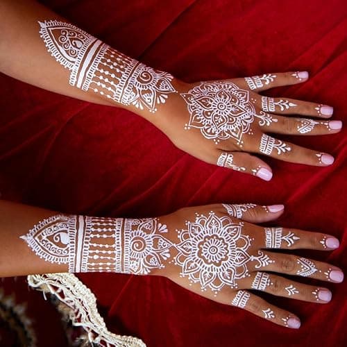 Henna Tattoo Stencil Kit,12 Sheets Stickers for Henna Tattoo Hand Forearm Glitter Airbrush DIY Tattooing Template, Large Indian Temporary Tattoo Stickers thumbnail 5
