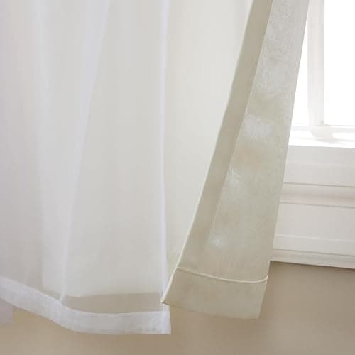 TOWN & COUNTRY LUXE Talia Double Layer Indoor Curtains, Sheer and Room Darkening Blackout, Grommet Top, Energy Efficient, 2-Pack Set, 52"x96", Vanilla thumbnail 3