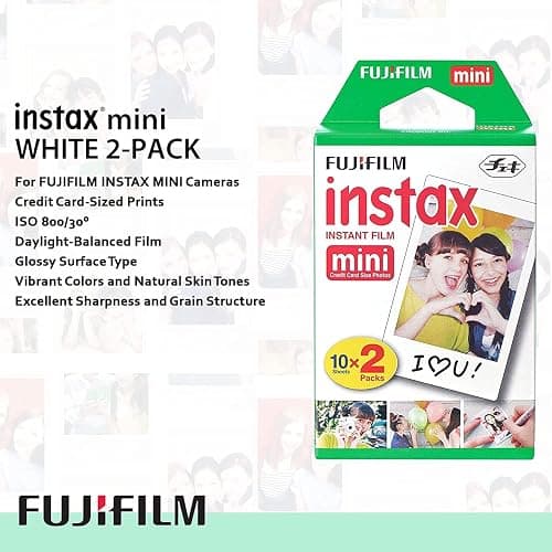 Fujifilm Instax Mini 12 Instant Film Camera, Fuji Instax Mini Film (20 Sheets), Fuji Rainbow Instant Film (10 Sheets), Protective Case, Album, Insax Mini Accessory Bundle (Blossom Pink) thumbnail 6