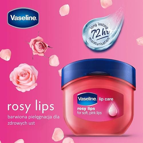 Vaseline Lip Therapy Mini Jar Rosy, 7g | Healing power of Vaseline jelly with 72-hours of moisturization. Leaves a sheer pink tint and rosy glow. thumbnail 3