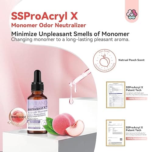 SAVILAND Peach Scent Monomer Odor Neutralizer for Acrylic Liquid 30ml | Eliminates Strong Monomer Odor, Zero Impact on SculptingEeffect, Long-lasting Scented, Relaxing Manicures Home Salon Use thumbnail 2