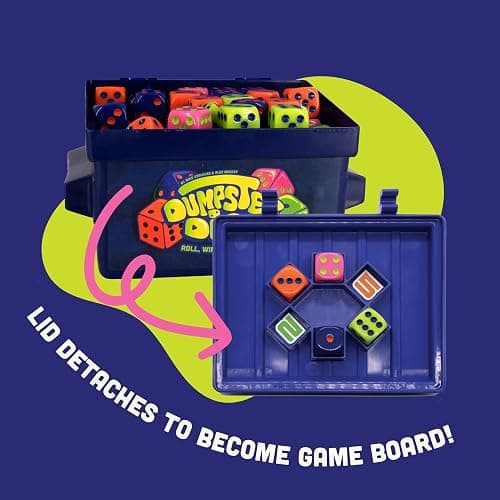 Big Discoveries Dumpster Dice - Fast-Paced Family Dice Game | Fun 4-Player Board and Dice Game with Dumpster, 80 Dice, and Graffiti Stickers | Perfect for Travel, Parties, and Game Night thumbnail 4