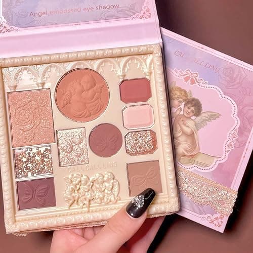 Embossed Eyeshadow 10 Colors Eyeshadow Palette Makeup Blush Highlighter All In One Disc Matte&Glitter Eyeshadow Makeup High Pigmented Shades Naturing-Looking Multifunctional Eyeshadow Palette thumbnail 2