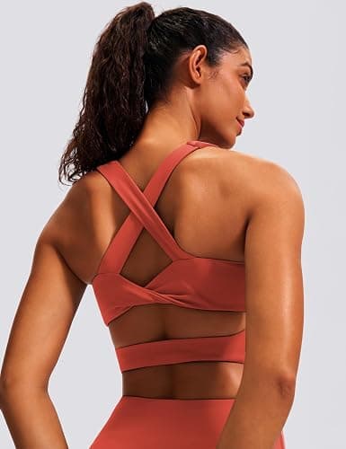 Sports Bras for Women Criss-Cross Back Padded Workout Tank Tops Medium Support Crop Tops for Women thumbnail 5
