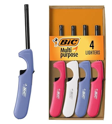 BIC Multi-Purpose Lighters, Long-Reach Candle Lighter for Home, Classic Colors, 4-Pack (Colors May Vary) - Image 1