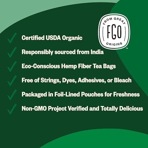 FGO Organic Moringa Tea, 100 Count, Eco-Conscious Tea Bags, Resealable Bag, Caffeine Free, Packaging May Vary (Pack of 1) thumbnail 3