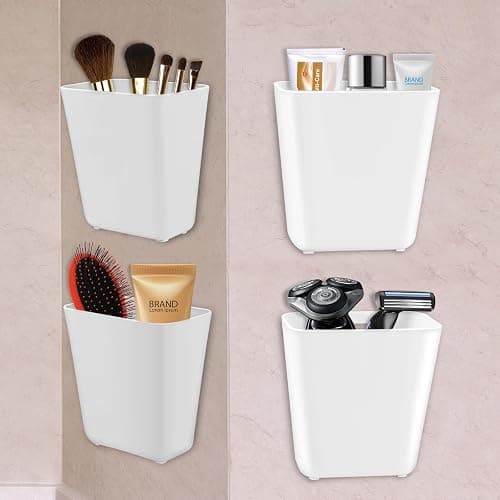 Collazoey 4 Stück Selbstklebende wandmontierte Aufbewahrungsbox,Küchenschranktür Aufbewahrungsbox,Badezimmer Organizer,für Schrank,Badezimmer,Kühlschrank Kleine Gegenstände Organizer Aufbewahrungsbox thumbnail 6