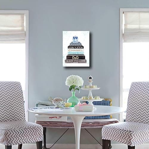 Meetdeceny Fashion Women Canvas Wall Art Blue Bathroom Wall Art Decor Aesthetic Room Decor for Teen Girls Bathroom Pictures for Wall 12x16 Inch thumbnail 4