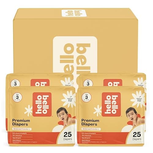 Hello Bello Diapers, Size 3 (14-24 lbs) Flower Child, 100 Count Value Pack of Premium Disposable Baby Diapers, Hypoallergenic with Soft, Cloth-Like Feel - Image 1
