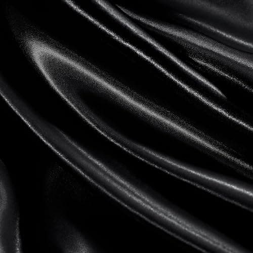 GOLAL Satin Sheets Queen Size - 4 Pieces Luxury Silky Soft Bed Sheets, Wrinkle-Free Black Satin Silk Sheet Set with 1 Deep Pocket Fitted Sheet, 1 Flat Sheet, 2 Pillow Cases thumbnail 5