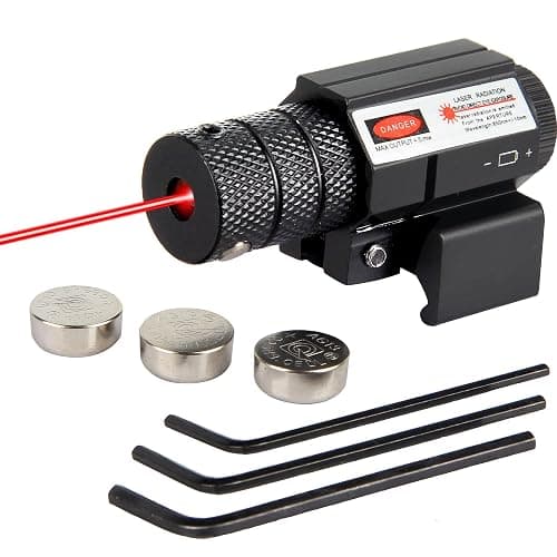 KASENTE Red Laser Beam Sight with 21mm Picatinny Weaver Rail Mount for Airsoft Gun Pistol Rifle, Black - Image 1