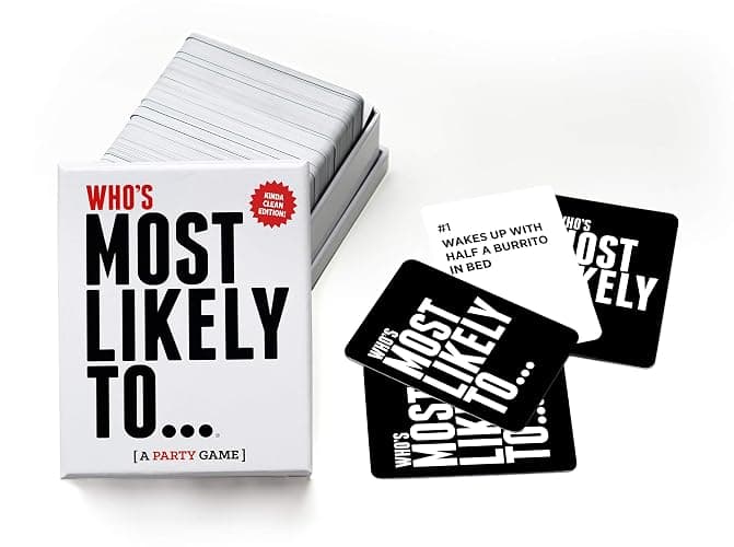 Who's Most Likely To... Kinda Clean Edition | Family Card Game | Ages 14+ | 250 Prompt Cards, 3+ Players, Adult Party Game, White Elephant Gift, Family Game Night, Stocking Stuffer, Holiday Gift thumbnail 2