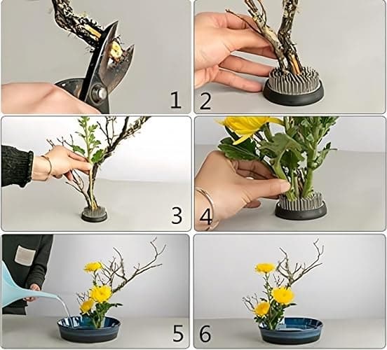 Floral Frogs for Flower Arrangements, 2.4" Round Metal Flower Frog Vase Arranger Pin Holder for Ikebana, DIY Flower Craft Arrangements (60mm Silver) thumbnail 6