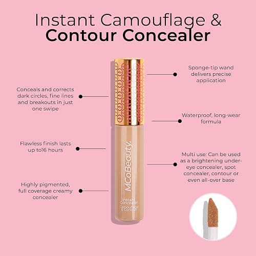 MCoBeauty - Instant Concealer Camouflage and Contour - Full Coverage Cream Formula - Medium Beige Shade - Conceals, Highlights and Contours - Concealers & Neutralizing Makeup thumbnail 3