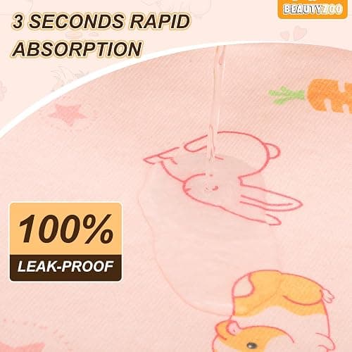 BEAUTYZOO 2 Pack Guinea Pig Cage Liners, Washable Reversible Fleece Guinea Pig Bedding, Waterproof Super Absorbent Pee Pads for Small Animals Rabbit - 24" x 47" Pink thumbnail 3