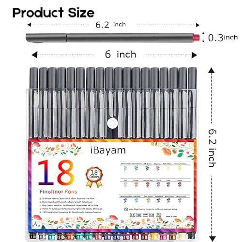 iBayam Journal Planner Pens Colored Pens, Office School Supplies, Fine Point Fineliner Drawing Art Markers for Bullet Journaling Scrapbooking Notebook Writing Note Taking Calendar Stationary, 18-Color thumbnail 3
