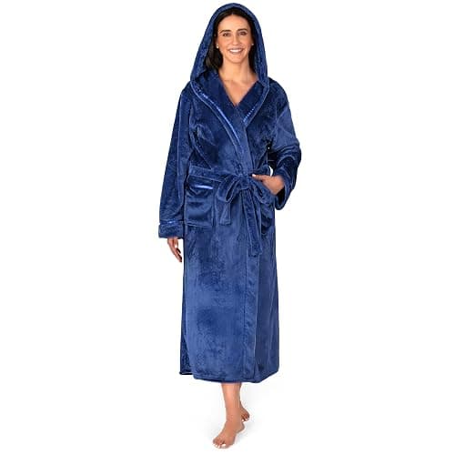PAVILIA Robes For Women, Fleece Soft Fluffy Bathrobe, Plush Cozy Long Spa Robe - Image 1