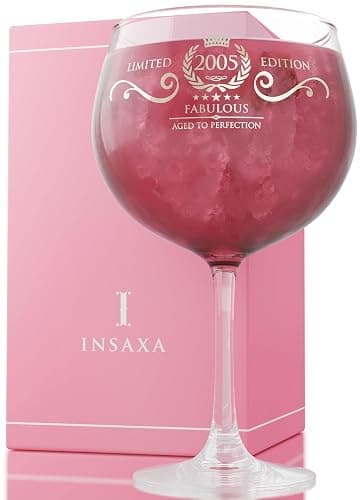 Insaxa 21st Birthday Gifts for Her - Fabulous 2005 Large Gin Balloon Glass (730ML) 21st Birthday Gifts for Women 21 Birthday Present Gift for Girls 2005 Gifts for Women thumbnail 8