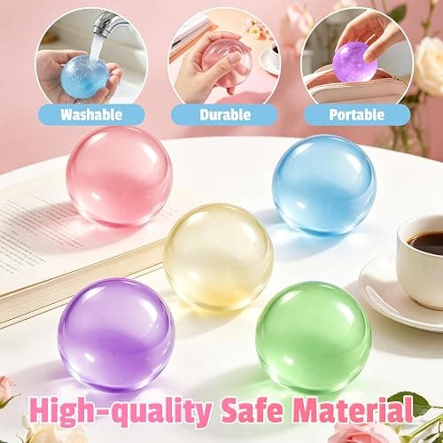 Coconut Oil Squishy, Coconut Oil Stress Ball, Slow Rising Squeeze Luck Squishies, Sensory Fidget Oil Ball Toy for Kids and Adults Party Favors Birthday Gift (Pink) thumbnail 4