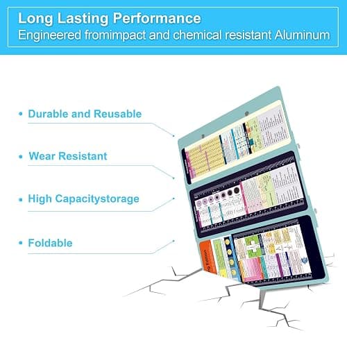 Nursing Clipboard Foldable Pocket Size-Nursing Edition Cheat Sheets Aluminum 3 Layers Foldable Clipboard Nursing Nurse Clipboard Foldable fits in Nurses Doctors(Mint) thumbnail 8
