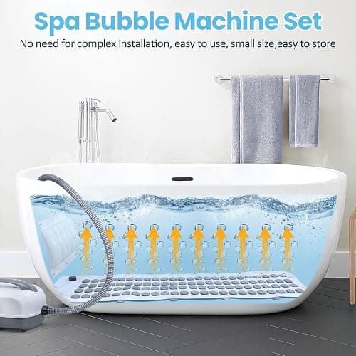 Portable Spa Bubble Bath Mat, Full Body Bubbling Non-Slip Bath Mat with Remote, Pillow & Electric Air Pump - Adjustable Bubble Settings for Bathtub Home Spa Relaxation (Normal Suction Cup) thumbnail 3