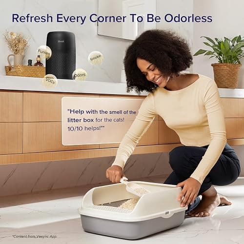 LEVOIT Air Purifiers for Bedroom Home, AHAM VERIFIDE, 3-in-1 Filter with Fragrance Sponge for Better Sleep, Filters Smoke, Allergies, Pet Dander, Odor, Dust, Office, Portable, Core Mini-P, Black thumbnail 3