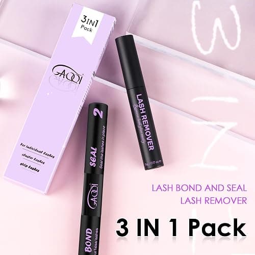 GAQQI Lash Bond and Seal and Remover, Waterproof Lash Clusters Glue Easy to Use 3 in 1 Strong Hold DIY Eyelash Adhesive Kit, Qucik Removal Eyelash Remover, 2 Pcs thumbnail 7