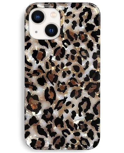 J.west Case Compatible with iPhone 14 Case,Luxury Sparkle Translucent Clear Vintage Leopard Print Soft Silicone Cover for Girls Women Protective Phone Case for iPhone 14 6.1 inch Cheetah - Image 1