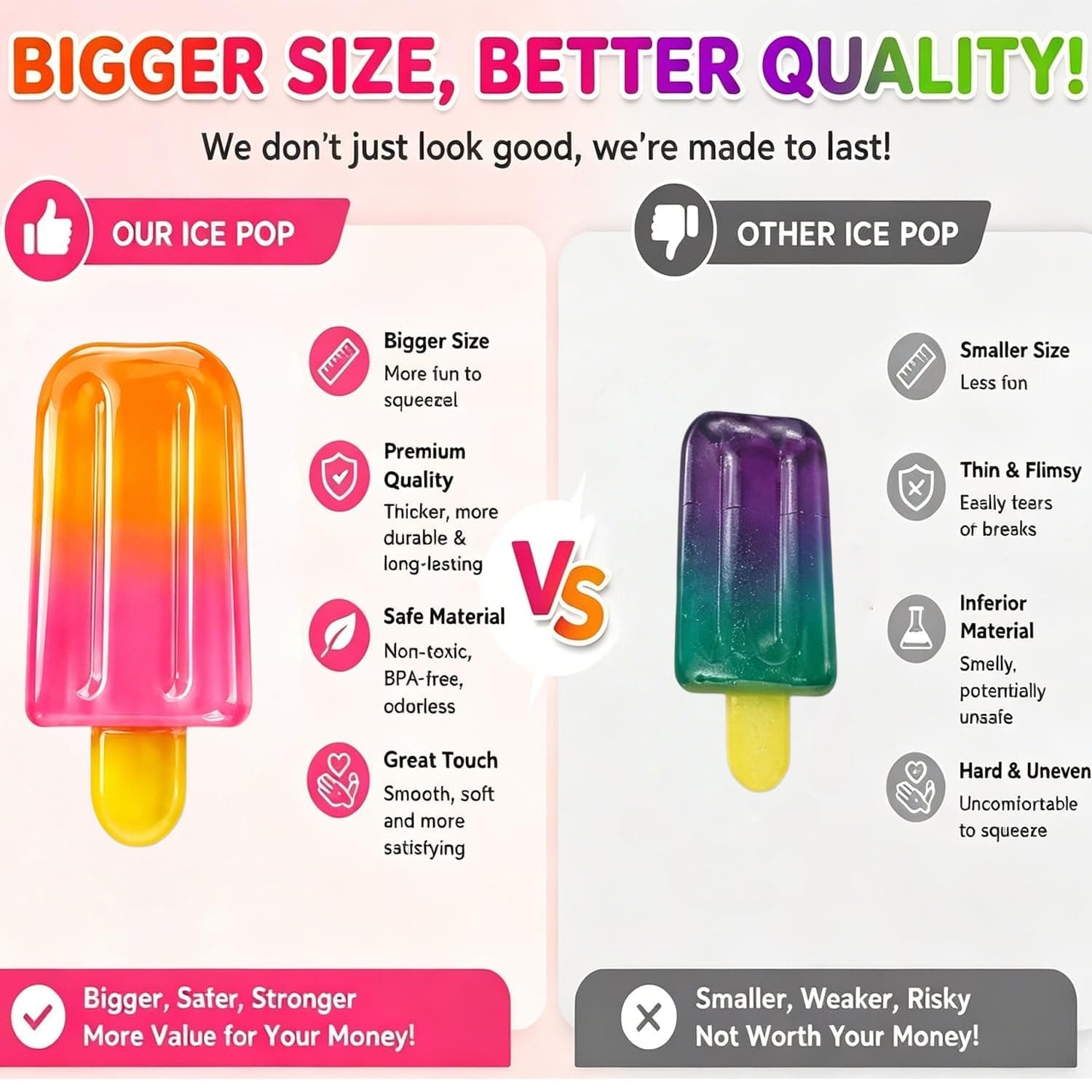 3-Pack Ice Cream Squeeze Squishy, Summer Sensory Stress Relief Squeeze Squishy, Realistic Ice Cream Squishy Toy, Party Favors for Anxiety Relief for Everyone thumbnail 5