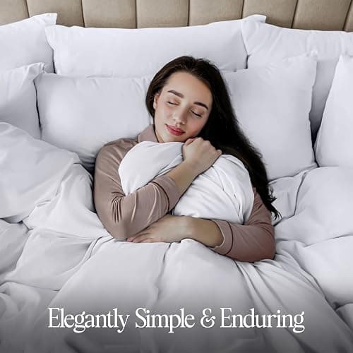 Utopia Bedding Duvet Quilt Cover Set with Pillow cases, Double - Soft Microfibre Polyester (White) - Double - White thumbnail 7