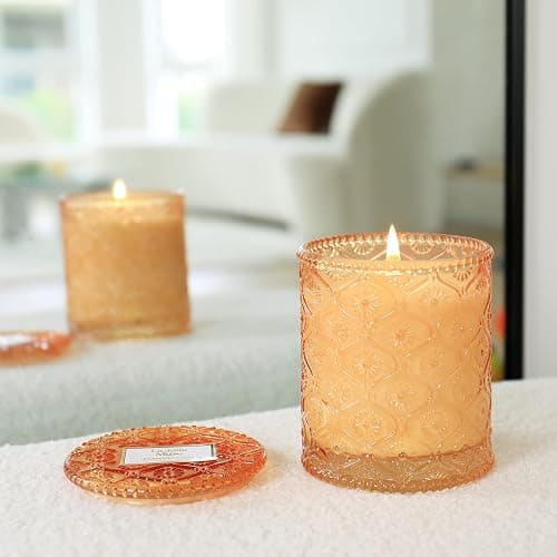 LA Jolie Muse Pumpkin Chai Scented Candle, Autumn Candle, Natural Soy Candle, 40 Hours Burning Time, Luxury Candle Gift for Women & Men, House Warming Gift thumbnail 3