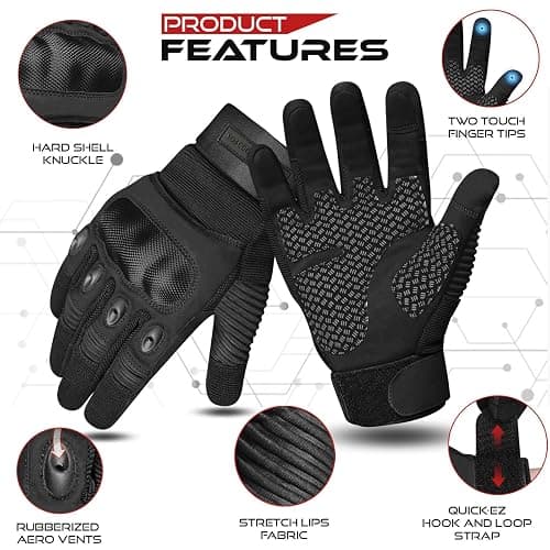 WESTWOOD FOX WFX - Guantes de motocicleta para hombres y mujeres, guantes duros de dedo completo para pantalla táctil, guantes de motocicleta para montar en bicicleta thumbnail 2