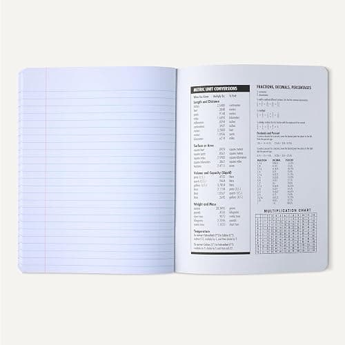 Amazon Basics Composition Notebook, College Ruled, 100 Sheets, 9.75" x 7.5", Marble Black, 12-Pack thumbnail 4