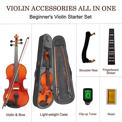 FINO 4/4 Violin Full Size Kit for Beginners (Plywood, Full) (Natural) thumbnail 3