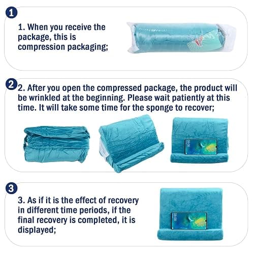 Sttargxing Multi-Angle Tablet Stand with Soft Pad Cushion and Net Pocket - Universal Phone and Pad Holder for Lap, Knee, Sofa and Bed (Light Blue) thumbnail 8