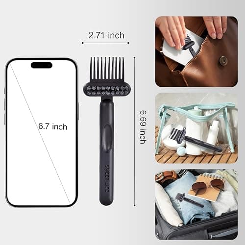 Jurrissa 2 Pack Hair Brush Cleaning Tool, 2-in-1 Cleaner Tool, Portable Cleaning Tool Set for Brush Comb Keyboard, Remover Rake for Removing Hair Dust, Home and Salon Use(White&Black) thumbnail 8