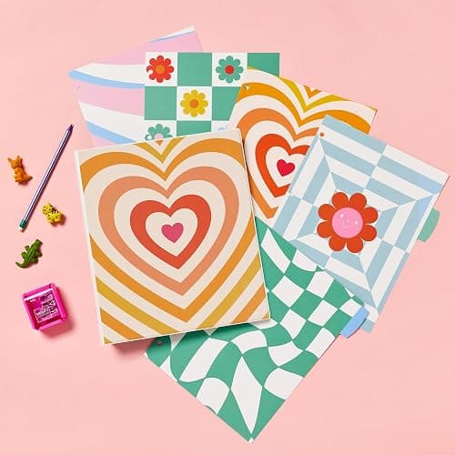 Avery 3 Ring Binder, 1 Inch Round Rings, Retro Collection, Radiant Heart (26804) thumbnail 4