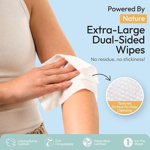 FOMIN Travel Deodorant Wipes - 15 Count - Glowing Coconut and Vanilla - pH Balanced, Hypoallergenic Mini Deodorant Wipes For Women and Men - Plastic-Free, Individually Wrapped Underarm & Body Wipes thumbnail 5